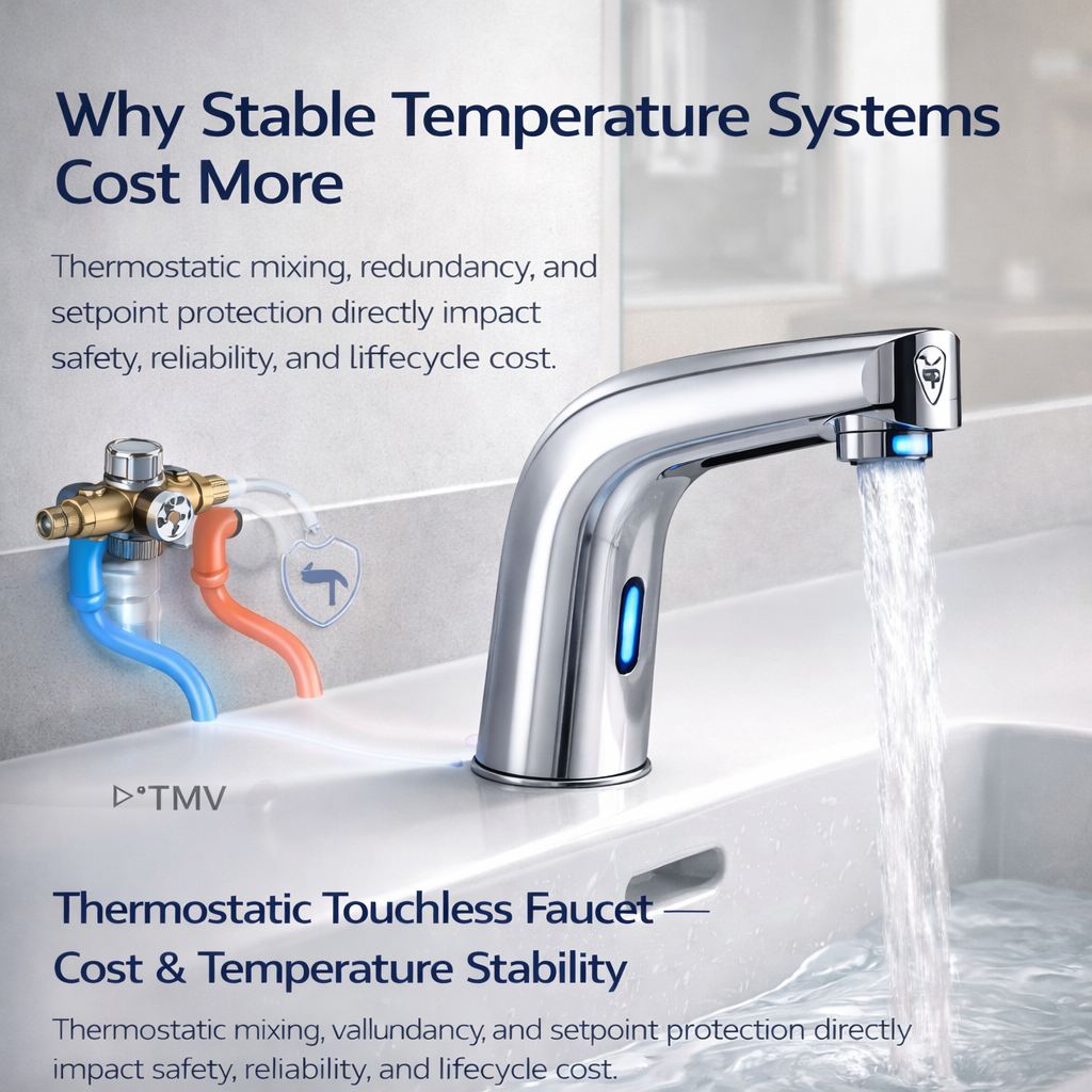 Thermostatic touchless faucet cost and temperature stability